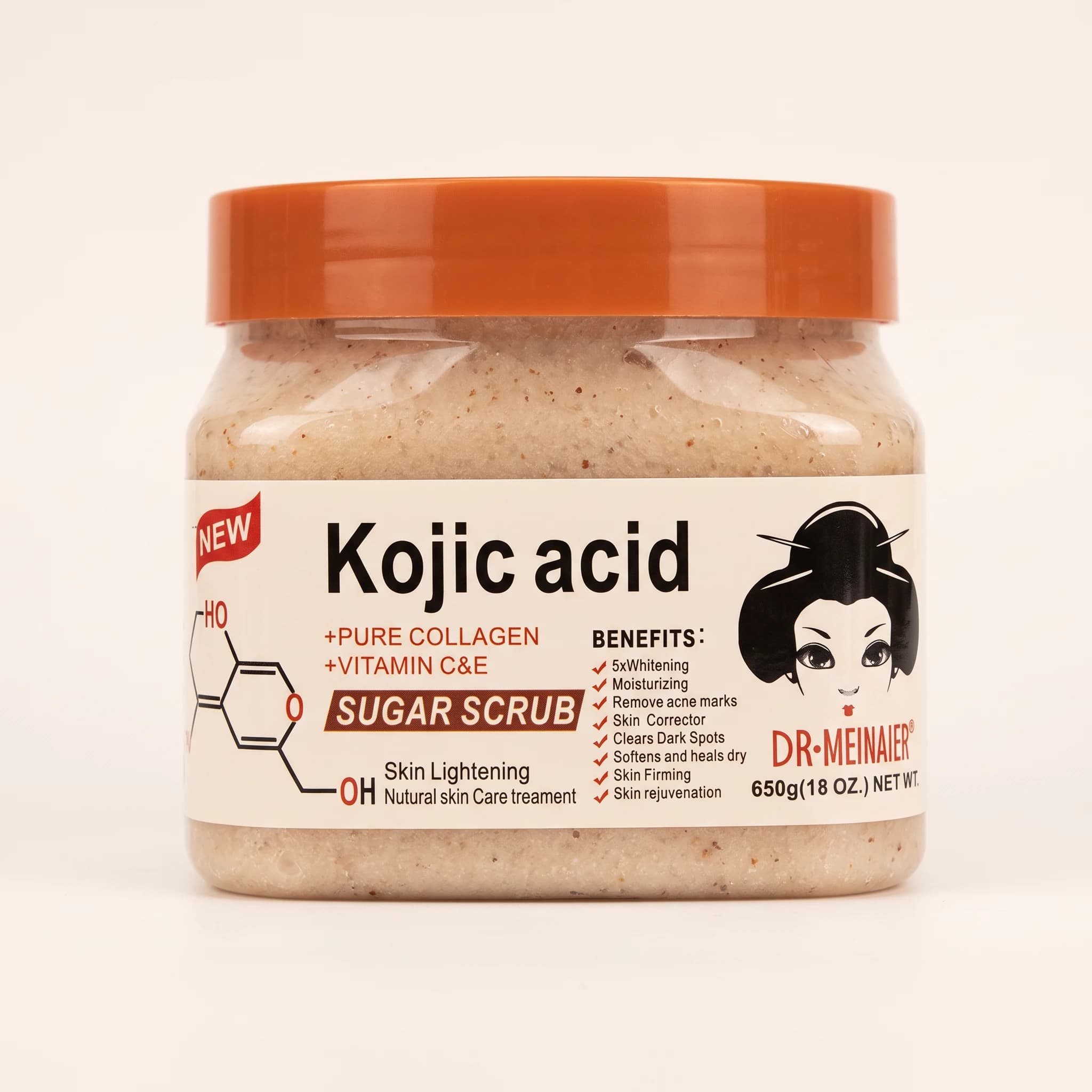 Gommage au sucre Acide kojique Dr Meinaier 650 g