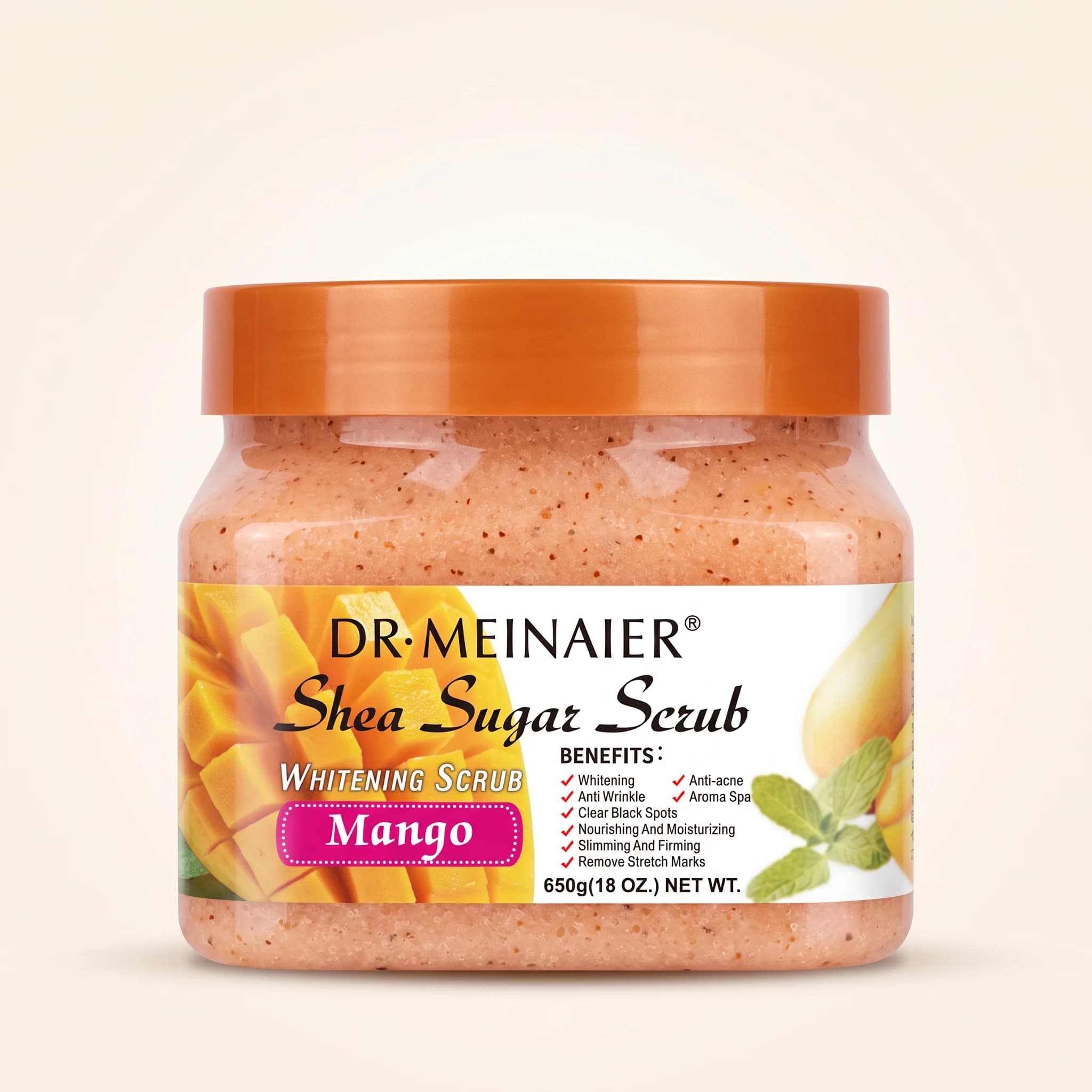 Gommage au sucre et karité éclaircissant Dr Meinaier Mangue 650 g