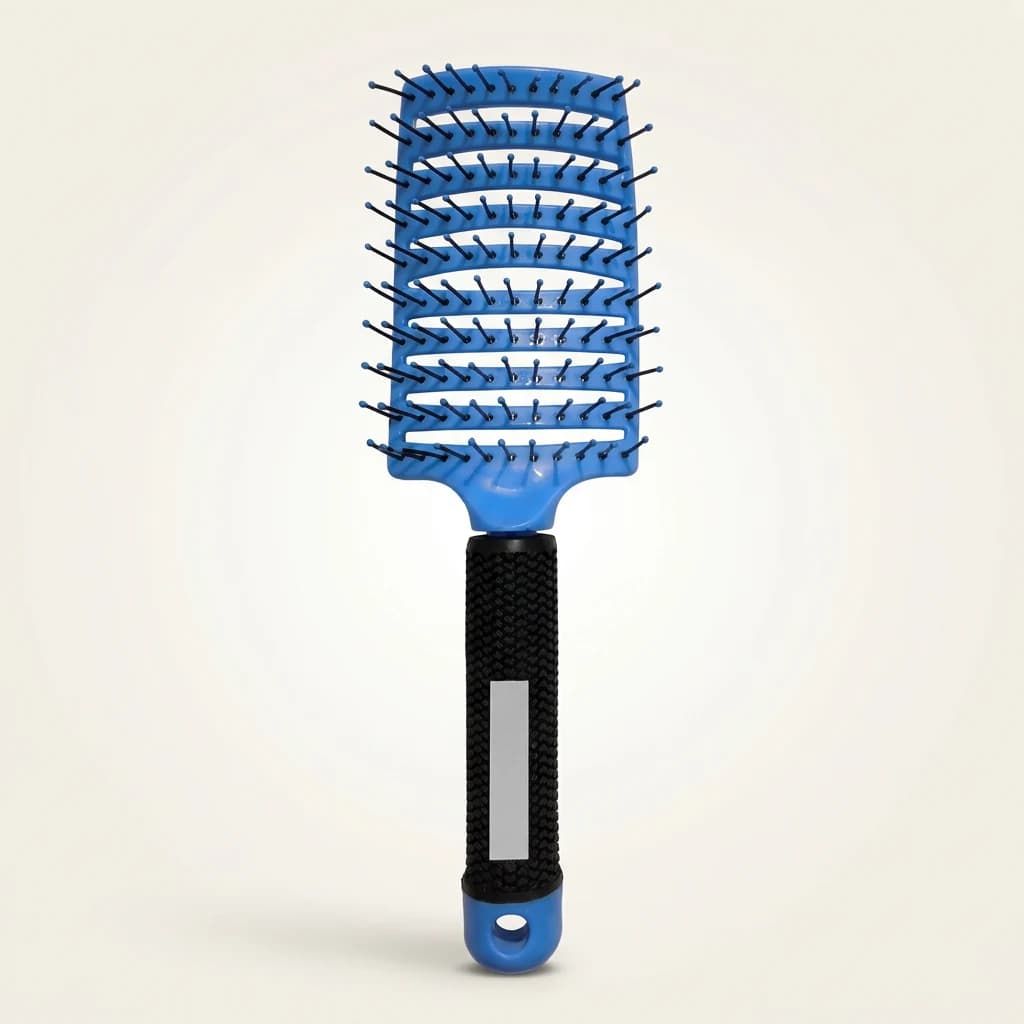 Brosse à cheveux démêlante ajourée bleue