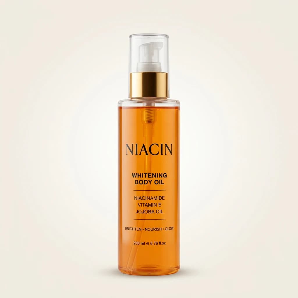 Huile corporelle éclaircissante Niacin Niacinamide Vitamine E Jojoba 200 ml