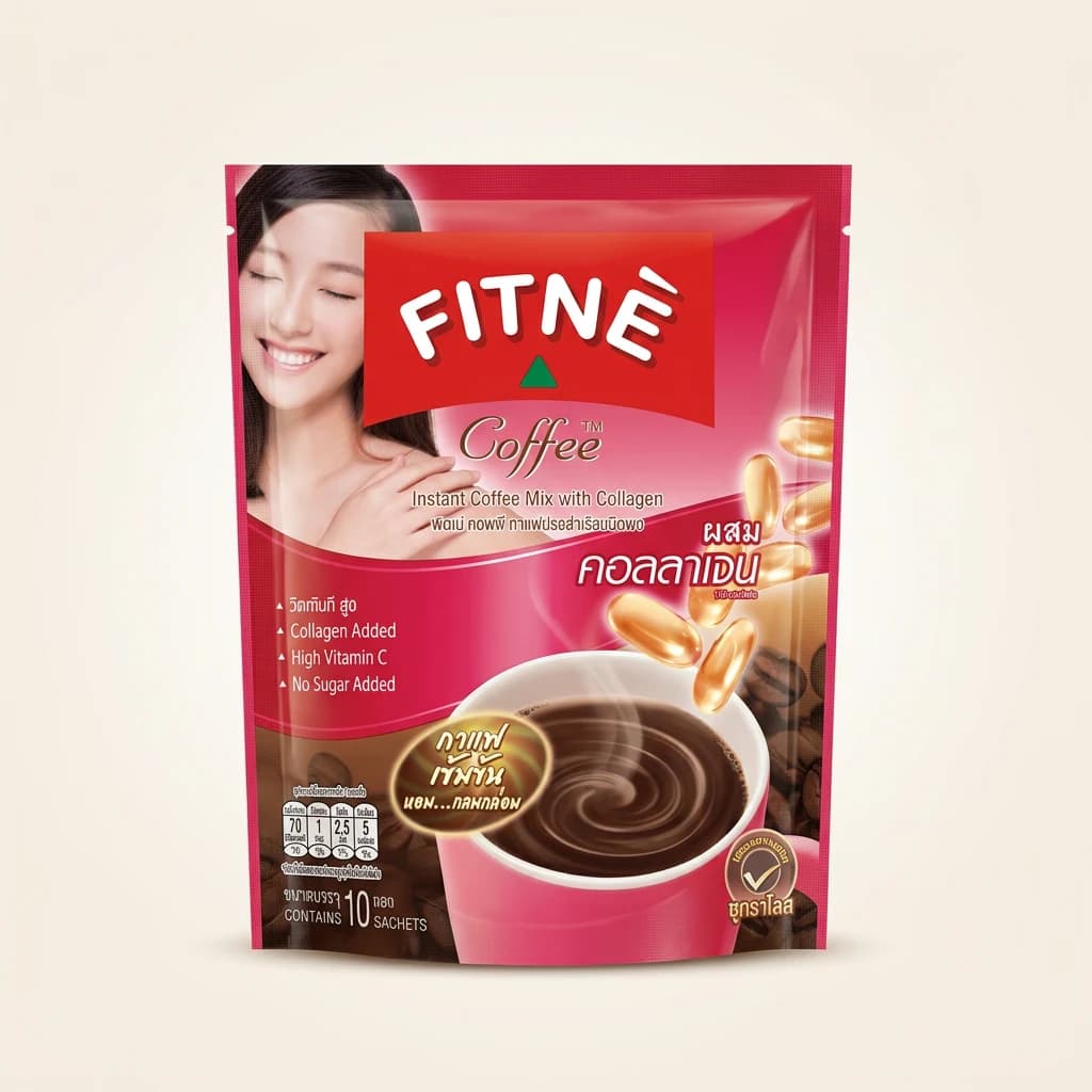 Café instantané au collagène Fitnè Coffee sans sucre ajouté 10 sachets