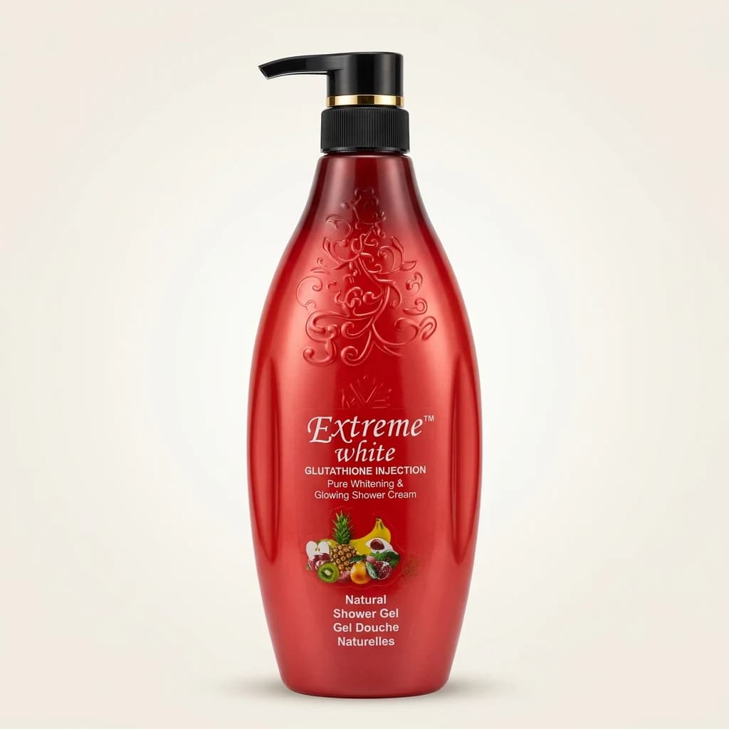 Crème de douche éclaircissante Extreme White Glutathione Injection Pure Whitening aux fruits 1000 ml