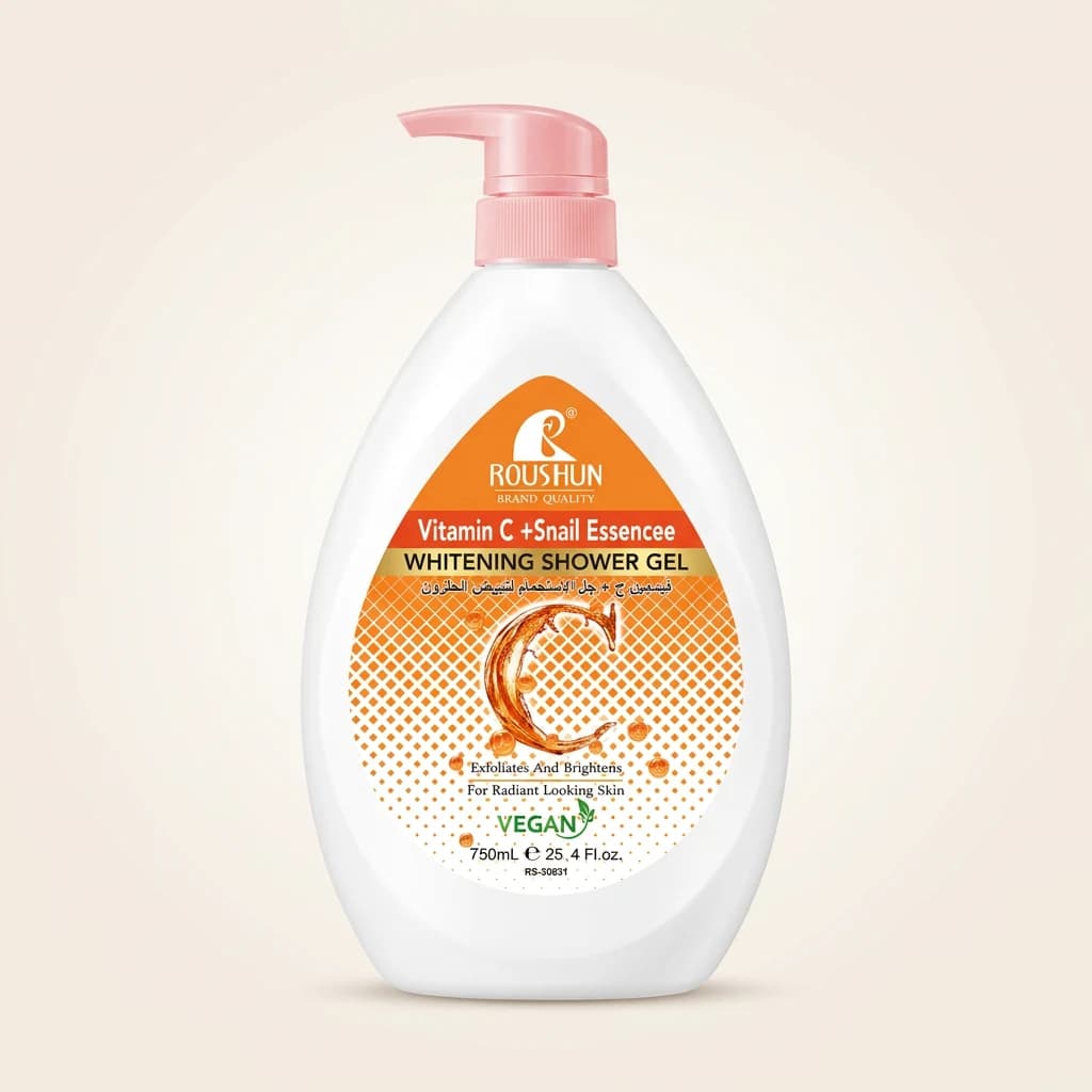 Gel douche éclaircissant Roushun Vitamine C Bave d'escargot 750 ml