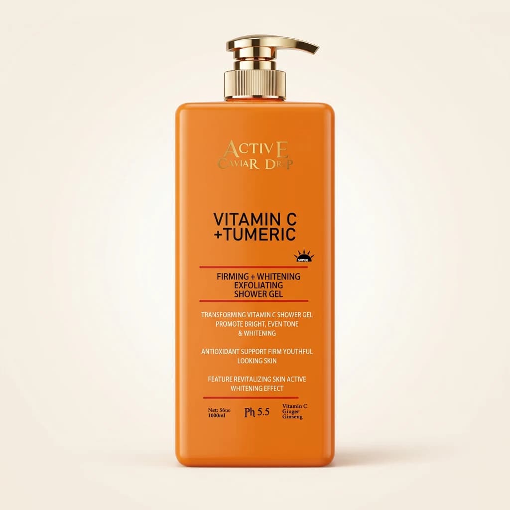 Gel douche exfoliant raffermissant Active Caviar Drip Vitamine C Curcuma 1000 ml