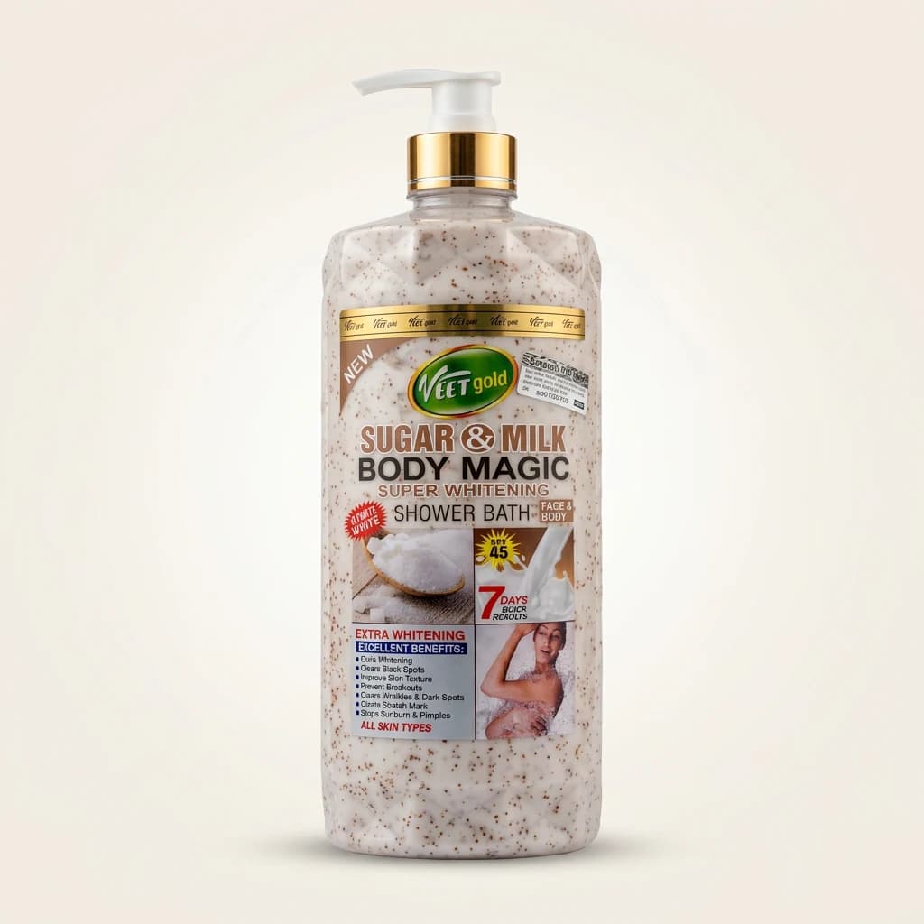 Gel douche exfoliant Veet Gold Sugar & Milk Body Magic SPF 45 1000 ml