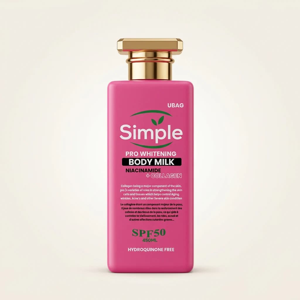 Lait corporel Ubag Simple Pro Whitening Body Milk Niacinamide + Collagen 450 ml