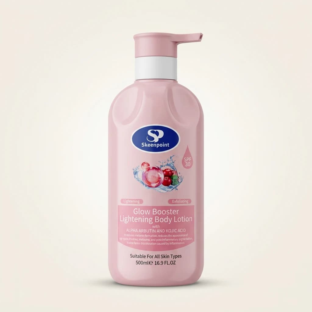 Lotion corporelle éclaircissante Skeenpoint Glow Booster Alpha Arbutine Kojique SPF 30 500 ml
