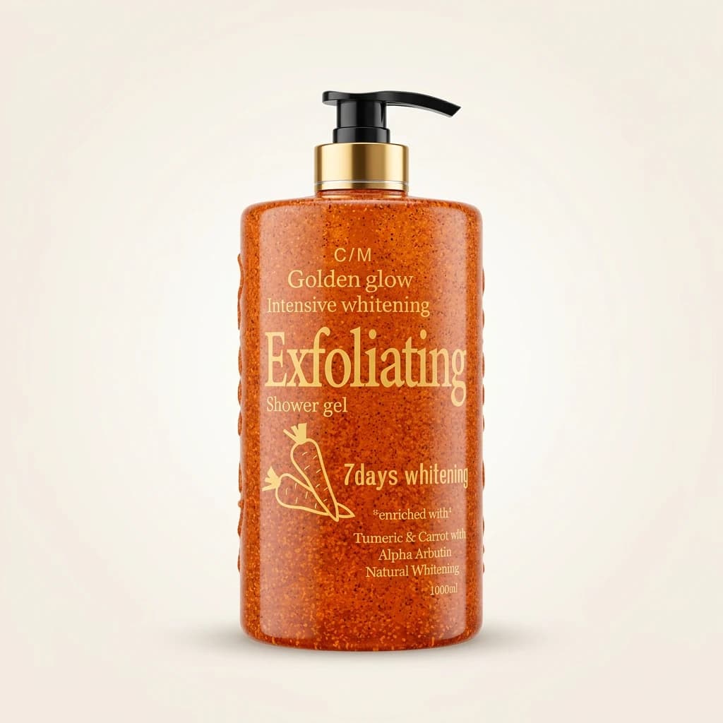 Gel douche exfoliant C/M Golden Glow Curcuma Carotte Alpha Arbutine 1000 ml