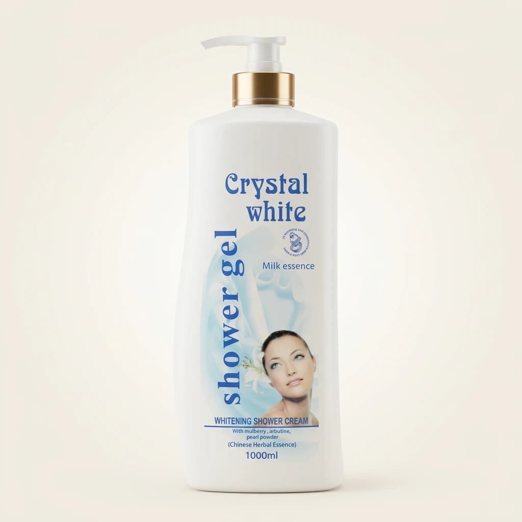 Crème de douche éclaircissante Crystal White Milk Essence Mûrier Arbutine Perle 1000 ml