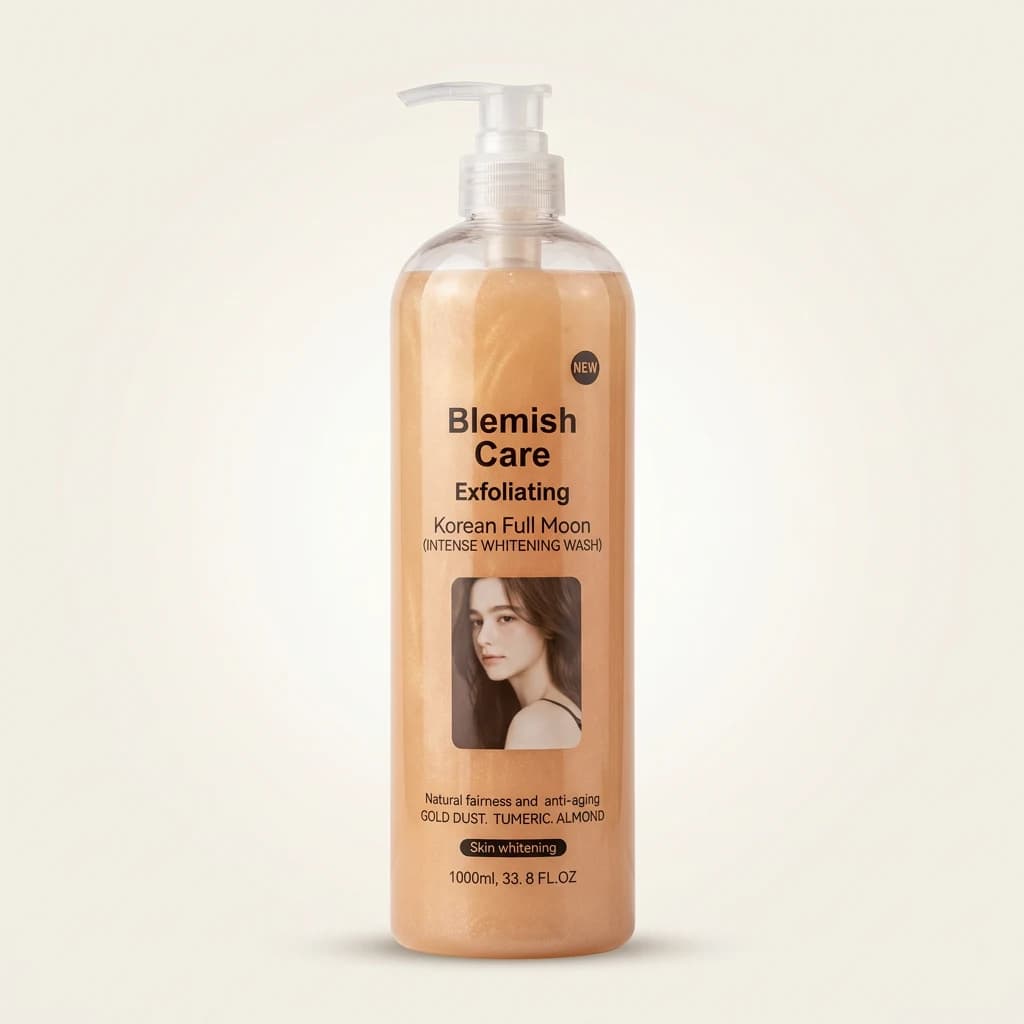 Gel douche exfoliant Blemish Care Korean Full Moon Poudre d'or Curcuma Amande 1000 ml