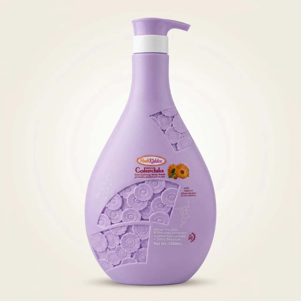 Gel douche apaisant Posh Kiddes Calendula Karité Rose 1000 ml
